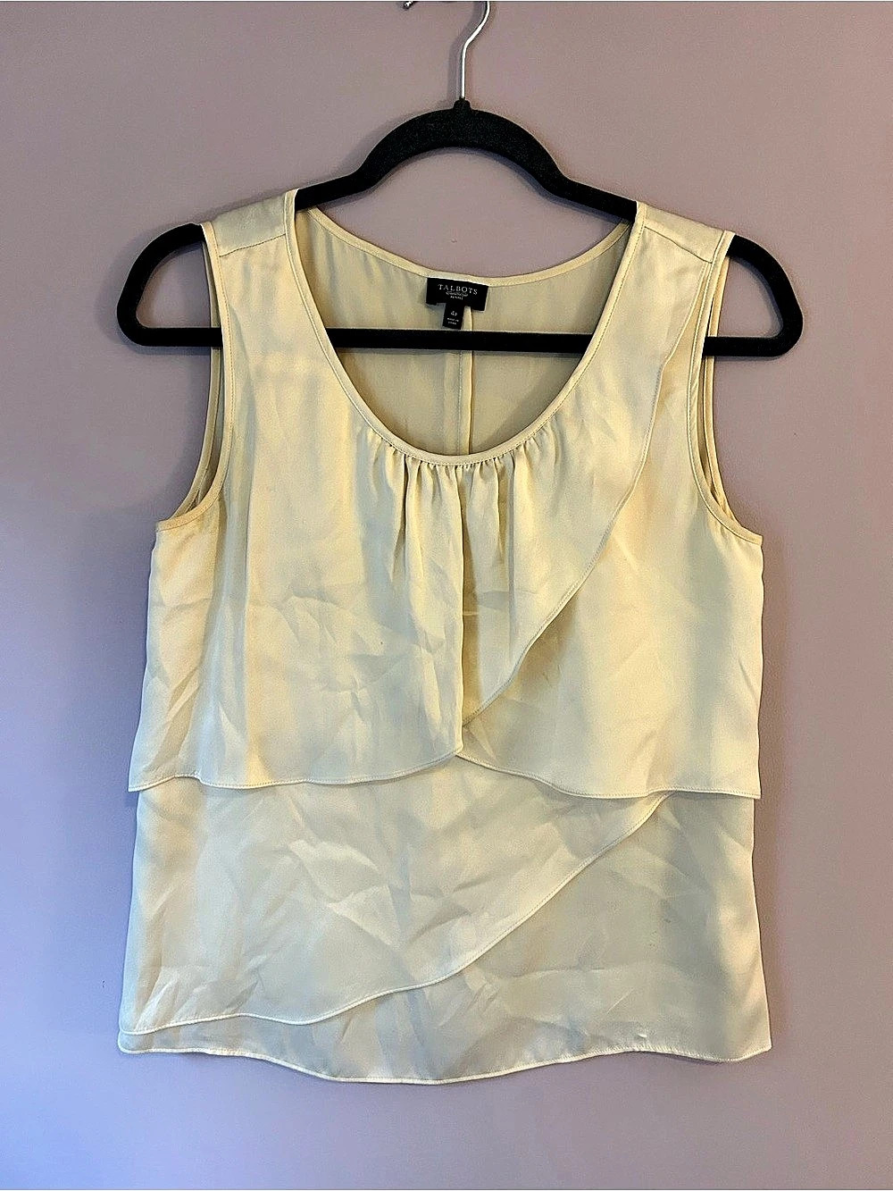Talbots Silk Layered Blouse in cream